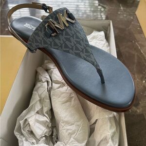 New Michael Kors Denim Blue Thong Sandals